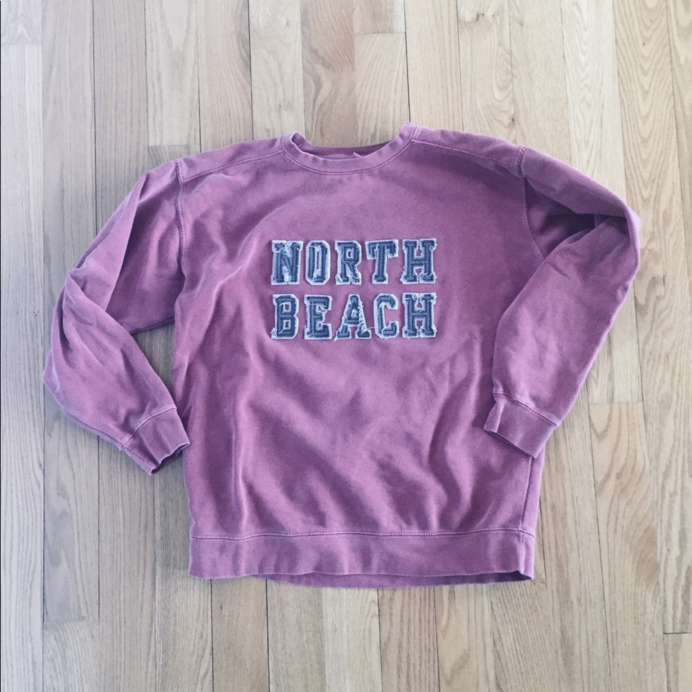 100% Cotton Sweatshirt distressed faded red